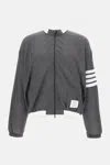 Thom Browne 4 Bar Grey Polyester Jacket In Gray