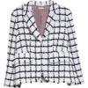 Thom Browne Cheeked Tweed Blazer In White