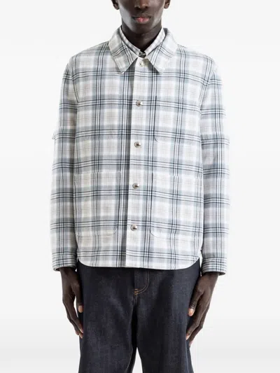 Thom Browne Plaid Armband Cotton Blend Utility Jacket In Multi
