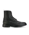 Thom Browne Black Classic Wingtip Boots In Black
