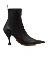 Thom Browne Wingtip Leather Ankle Boots In Black