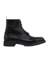 Thom Browne Black Commando Sole Apron Stitch Boots In Black