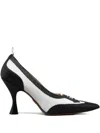 Thom Browne Wingtip Pebble-grain Pumps In Multi