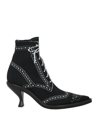 Thom Browne Woman Ankle Boots Black Size 8 Textile Fibers
