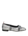 Thom Browne Woman Ballet Flats Light Grey Size 8 Textile Fibers
