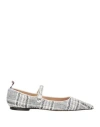 Thom Browne Woman Ballet Flats Light Grey Size 8 Textile Fibers In Grey