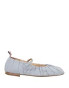 Thom Browne Woman Ballet Flats Sky Blue Size 10 Textile Fibers In Blue