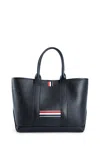 Thom Browne Small Tool Leather Tote Bag In Black