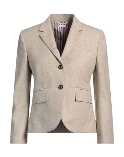 Thom Browne Woman Blazer Beige Size 10 Virgin Wool