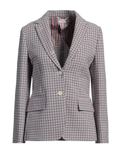 Thom Browne Woman Blazer Black Size 10 Cotton, Polyamide