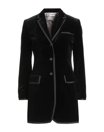 Thom Browne Woman Blazer Black Size 8 Cotton, Polyester