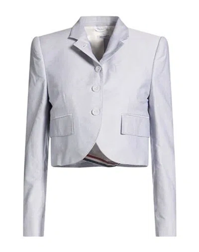 Thom Browne Woman Blazer Blue Size 6 Cotton