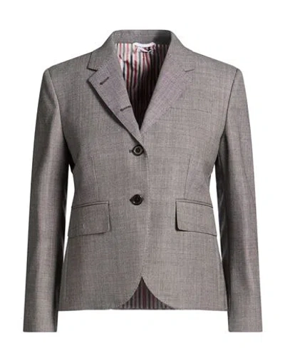 Thom Browne Woman Blazer Grey Size 10 Wool