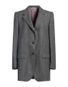 Thom Browne Notched-collar Single-breasted Blazer In Grey