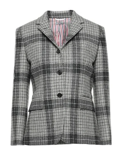 Thom Browne Woman Blazer Grey Size 6 Wool