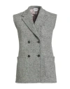 Thom Browne Woman Blazer Grey Size 8 Wool, Mohair Wool