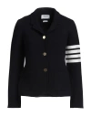 Thom Browne Woman Blazer Midnight Blue Size 12 Wool, Polyamide In Blue