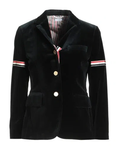 Thom Browne Woman Blazer Midnight Blue Size 2 Cotton