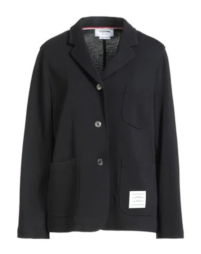 Thom Browne Woman Blazer Midnight Blue Size 8 Virgin Wool