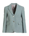 Thom Browne Woman Blazer Slate Blue Size 8 Wool