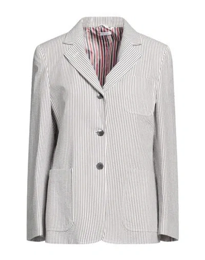 Thom Browne Woman Blazer White Size 0 Cotton