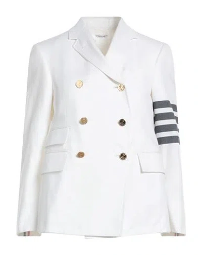 Thom Browne Woman Blazer White Size 6 Cotton