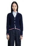 Thom Browne Cardigan A Collo A V Con Cucitura A Trama In Blue
