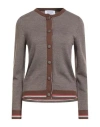 Thom Browne Woman Cardigan Brown Size 8 Wool