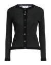 Thom Browne Crew Neck Cardigan W/ Contrast Trims In Wool Rib In Green