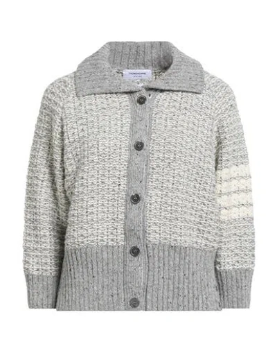 Thom Browne Woman Cardigan Grey Size 10 Wool, Mohair Wool