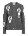 Thom Browne Woman Cardigan Grey Size 4 Cashmere