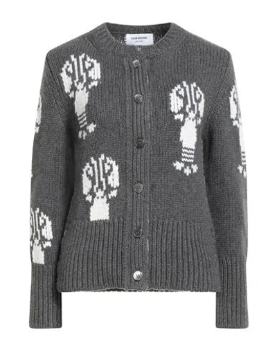 Thom Browne Woman Cardigan Grey Size 4 Cashmere