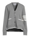 Thom Browne Woman Cardigan Grey Size 4 Cotton In Grey