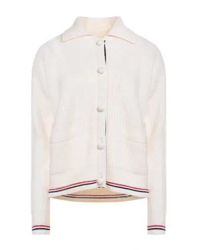 Thom Browne Woman Cardigan Ivory Size 2 Wool, Viscose