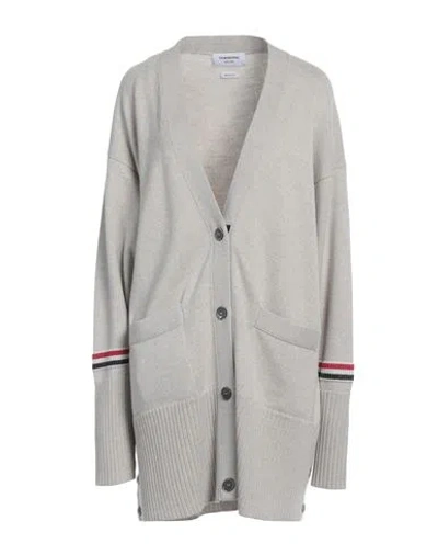 Thom Browne Woman Cardigan Light Grey Size 4 Virgin Wool In Multi
