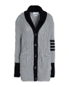Thom Browne Woman Cardigan Light Grey Size 6 Virgin Wool