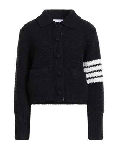 Thom Browne Woman Cardigan Midnight Blue Size 6 Virgin Wool