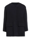 Thom Browne Woman Cardigan Midnight Blue Size 6 Virgin Wool, Polyamide In Blue