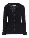 Thom Browne Woman Cardigan Midnight Blue Size 8 Merino Wool