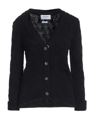 Thom Browne Woman Cardigan Midnight Blue Size 8 Merino Wool