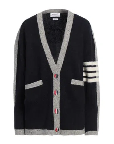 Thom Browne Woman Cardigan Navy Size 12 Wool, Mohair Wool