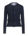 Thom Browne Woman Cardigan Navy Size 2 Cashmere In Blue