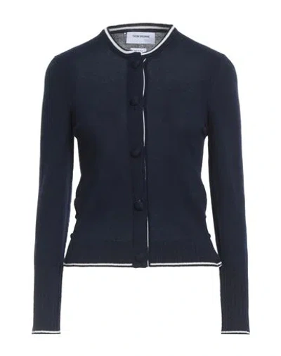 Thom Browne Woman Cardigan Navy Size 2 Cashmere In Blue
