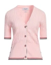 Thom Browne Woman Cardigan Pink Size 10 Cotton In Pink