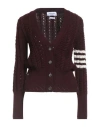 Thom Browne Woman Cardigan Plum Size 6 Merino Wool