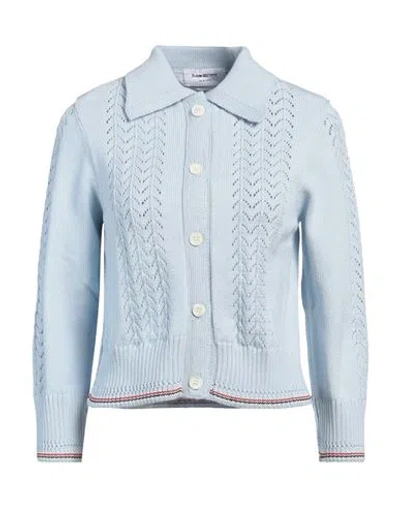 Thom Browne Woman Cardigan Sky Blue Size 10 Cotton