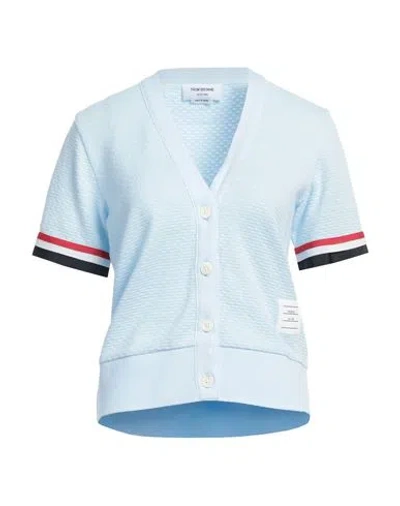 Thom Browne Woman Cardigan Sky Blue Size 4 Cotton