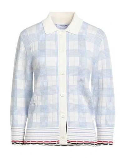 Thom Browne Woman Cardigan Sky Blue Size 6 Wool