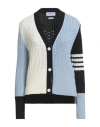 Thom Browne Woman Cardigan Sky Blue Size 8 Virgin Wool