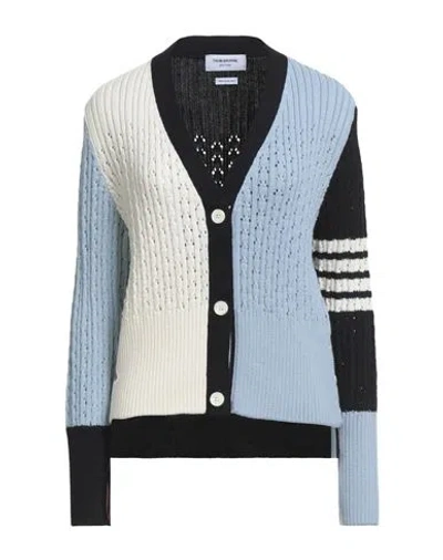 Thom Browne Woman Cardigan Sky Blue Size 8 Virgin Wool